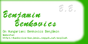 benjamin benkovics business card