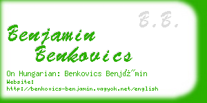 benjamin benkovics business card